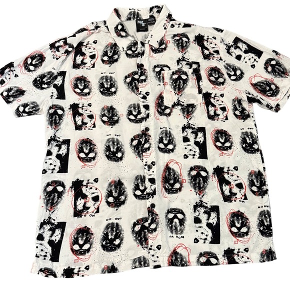Friday the 13th Horror Movie Button Up Shirt XL Jason Voorhees Graphic - Picture 1 of 6
